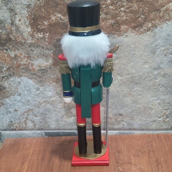 Pier Wooden Nutcracker Soldier With Sword Decorative Accent 12 Inch Tall - Picture 3 of 11